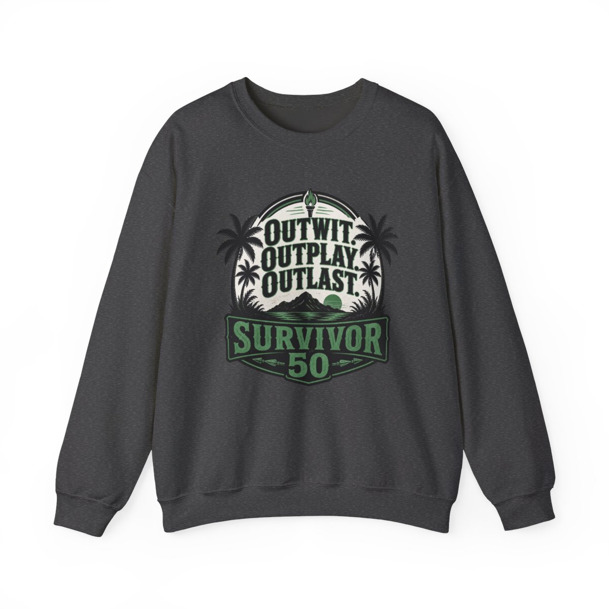Survivor 50 "Outwit. Outplay. Outlast." Crewneck - alternate angle 3, merchandise