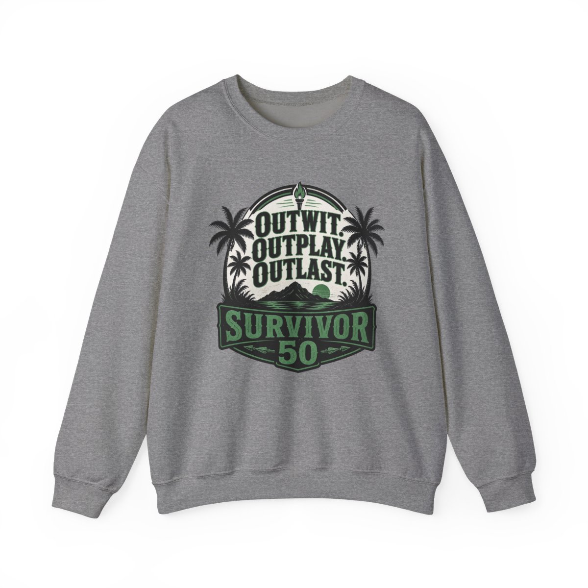 Survivor 50 "Outwit. Outplay. Outlast." Crewneck - alternate angle 2, merchandise