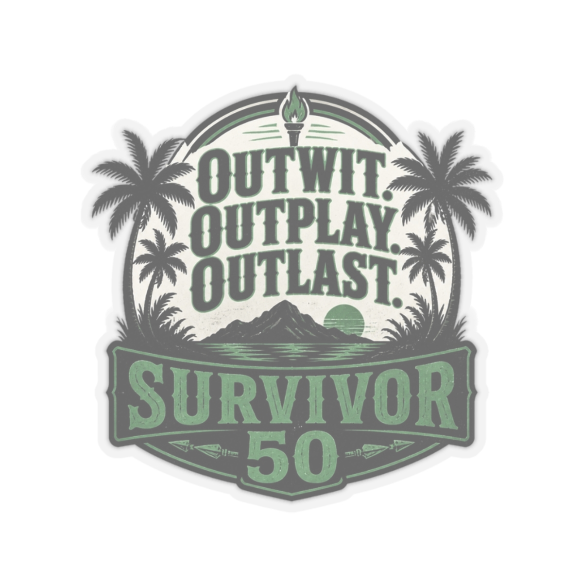 Survivor 50 "Outwit. Outplay. Outlast." Sticker