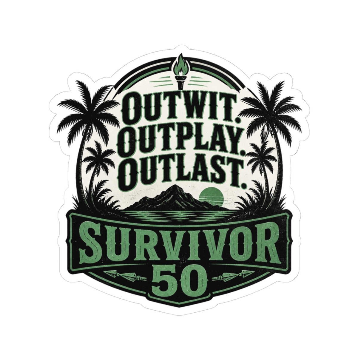 Survivor 50 "Outwit. Outplay. Outlast." Sticker