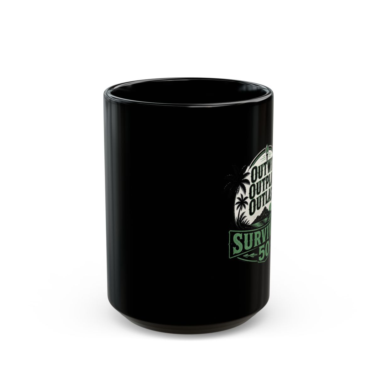 Survivor 50 "Outwit. Outplay. Outlast." Black Mug - alternate angle 1, merchandise