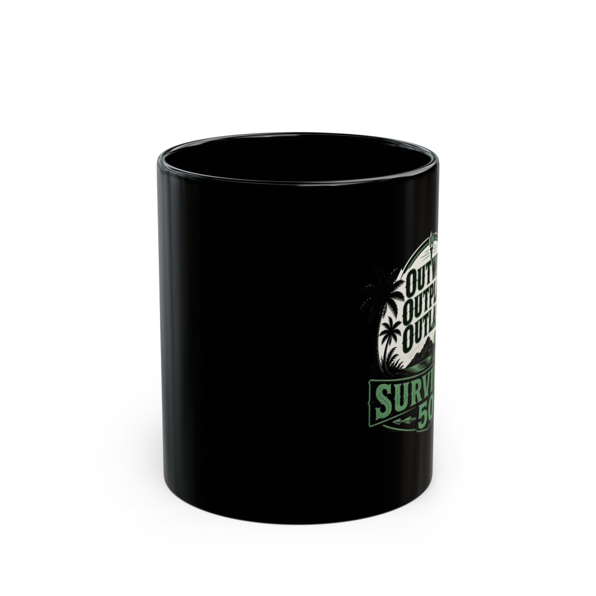 Survivor 50 "Outwit. Outplay. Outlast." Black Mug - alternate angle 2, merchandise