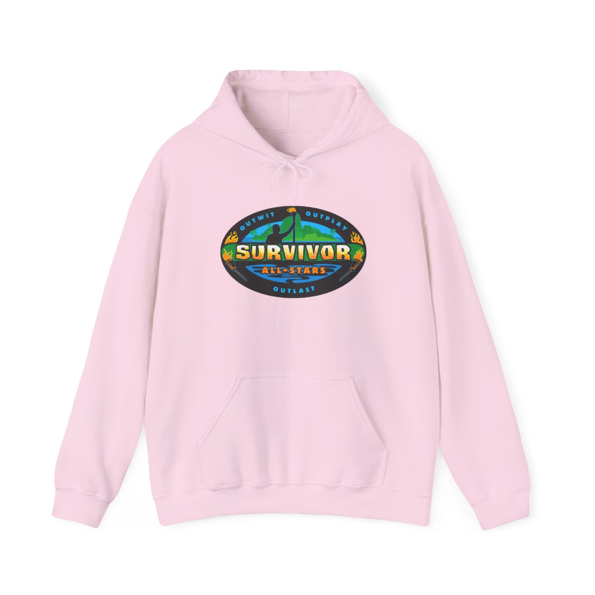 Survivor All-Stars Logo Hoodie | Olive Pullover Sweatshirt | Survivor Merch - alternate angle 3, merchandise