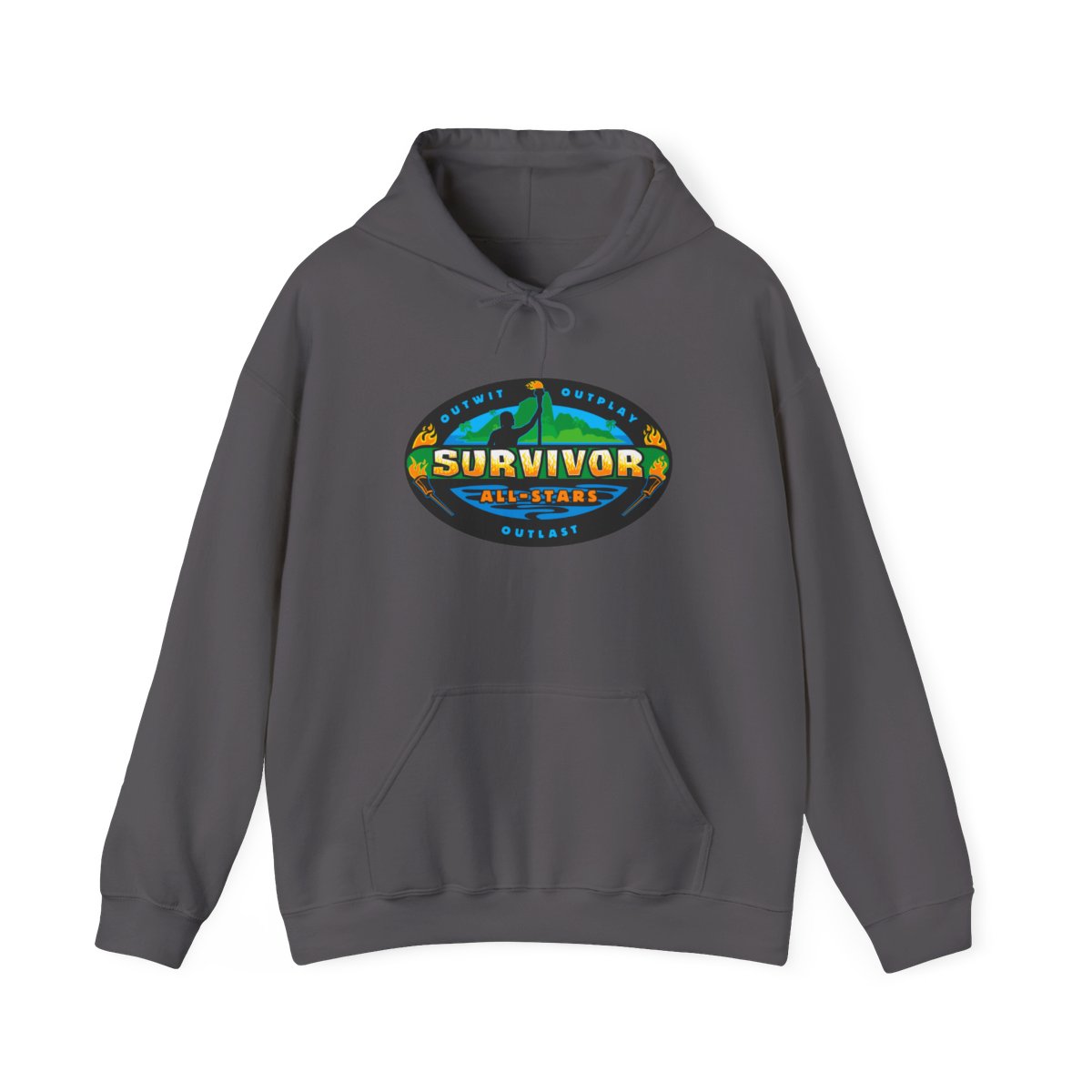 Survivor All-Stars Logo Hoodie | Olive Pullover Sweatshirt | Survivor Merch - alternate angle 2, merchandise