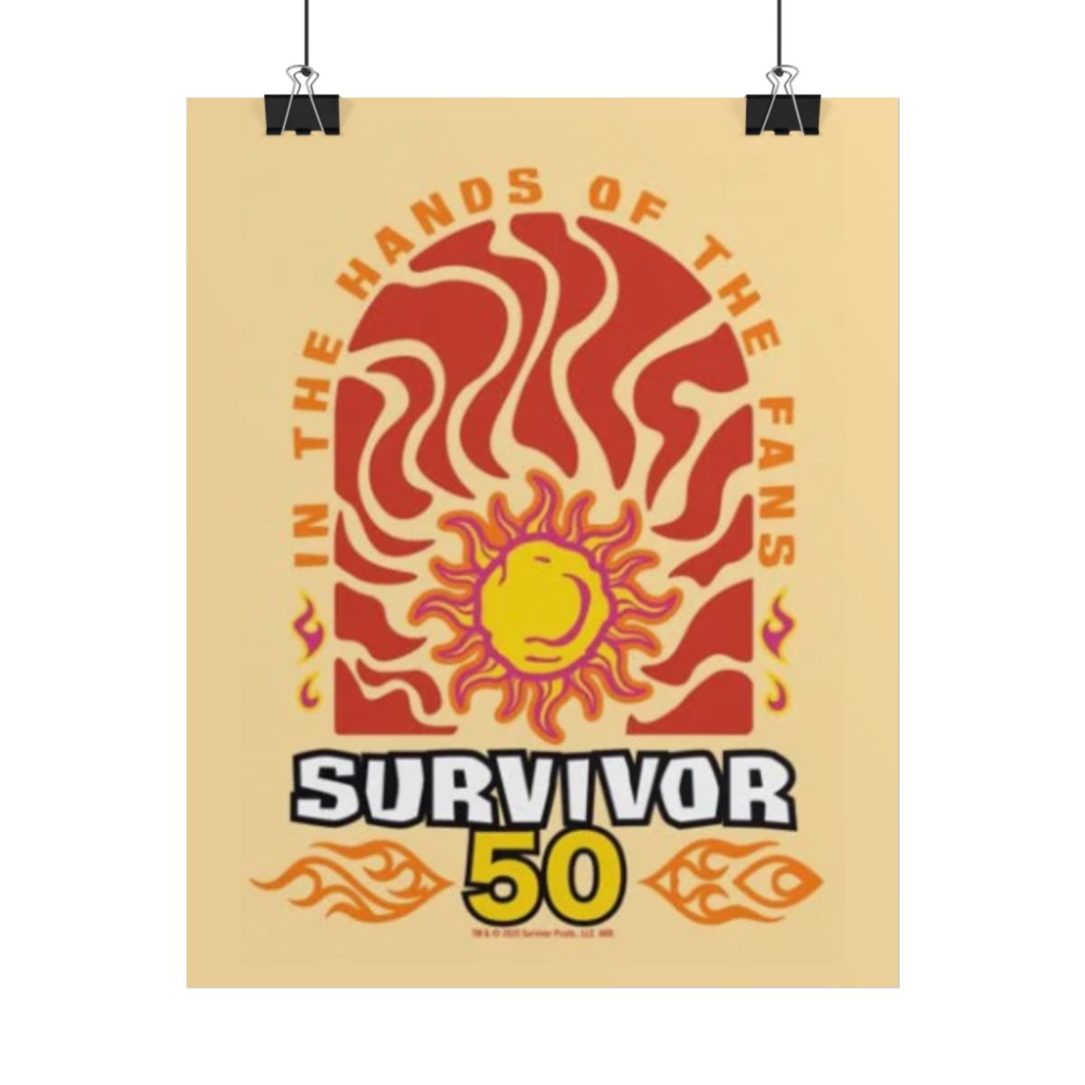 Survivor 50 Sun Graphic Poster | Rolled Poster | Survivor Merch
