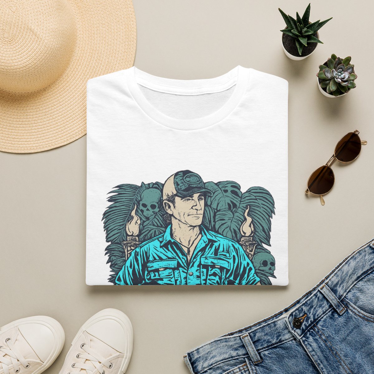 Outwit Outplay Outlast Survivor Graphic T-Shirt | Tropical Skull Castaway | Survivor